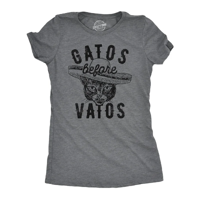 Organic Cotton Women T Shirt for Eco - Conscious WearersGatos Before Vatos Women's T Shirt Organic Cotton Women T Shirt for Eco - Conscious WearersGatos Before Vatos Women's T Shirt