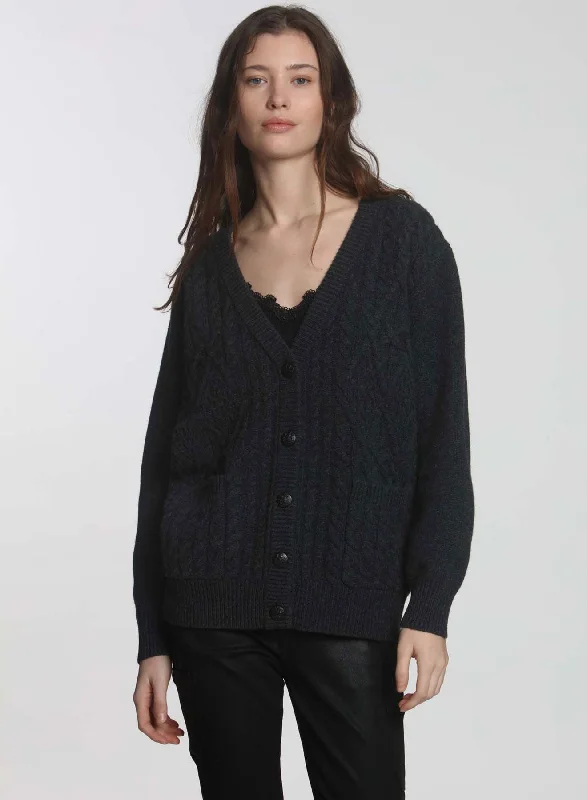 open front women cardigan for easy stylingGunnar J Cardigan - Charcoal