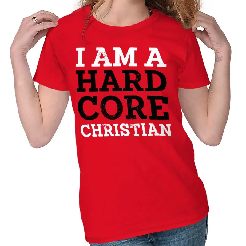 Striped Women T Shirt in a Classic PatternHardcore Christian Ladies T Shirt