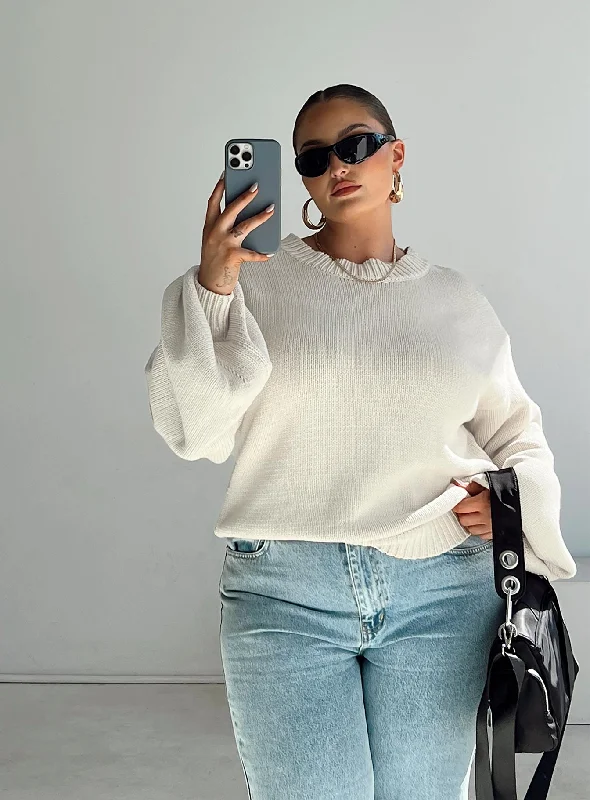 Plus Size Women's Embroidered Sweaters in Ethnic StylesHarmony Knit Sweater Beige Curve Plus Size Women's Embroidered Sweaters in Ethnic StylesHarmony Knit Sweater Beige Curve
