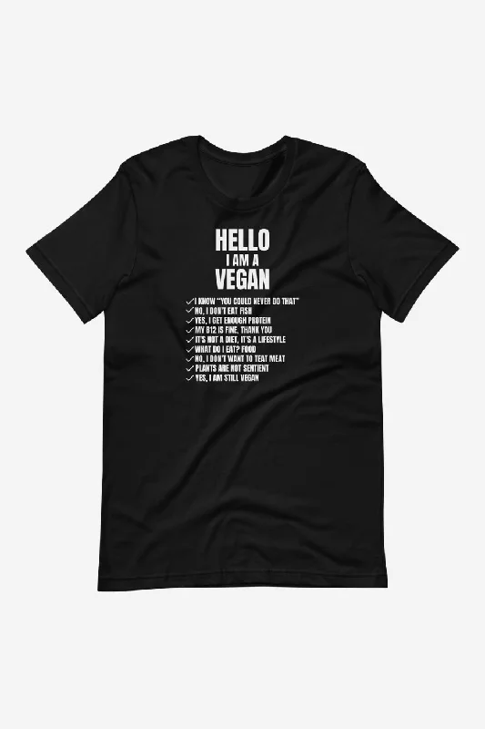 Sleeveless Women T Shirt for Summer ComfortHello I'm Vegan Unisex t-shirt