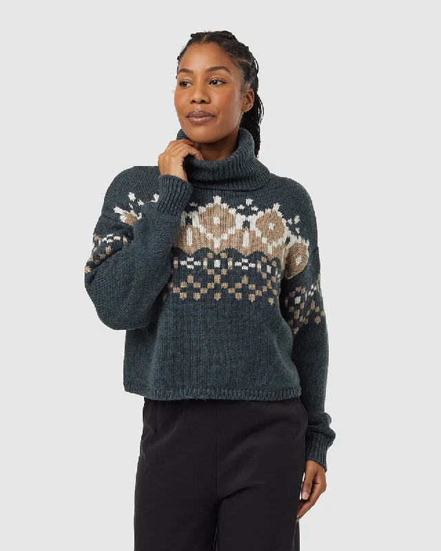 Split - Hem Women's Linen Blend Sweaters for SpringHighline Intarsia Turtleneck Sweater Split - Hem Women's Linen Blend Sweaters for SpringHighline Intarsia Turtleneck Sweater
