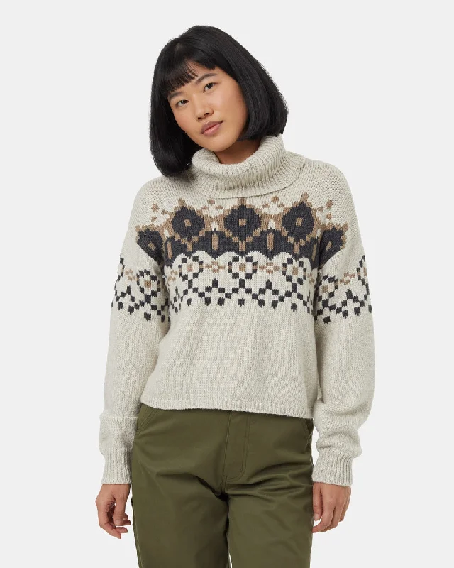 Women's Long Sleeve Turtleneck Cashmere SweatersHighline Intarsia Turtleneck Sweater Women's Long Sleeve Turtleneck Cashmere SweatersHighline Intarsia Turtleneck Sweater