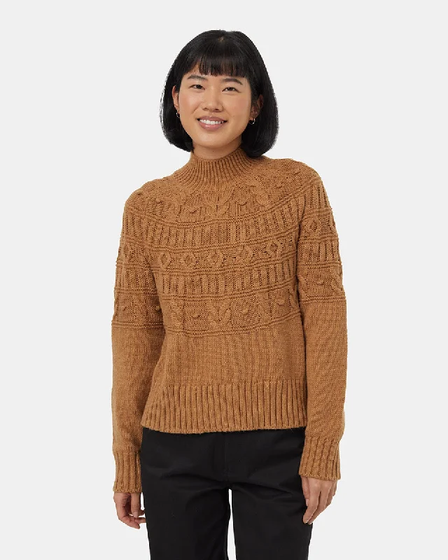 Women's Long Sleeve Turtleneck Cashmere SweatersHighline Pom Mock Neck Sweater