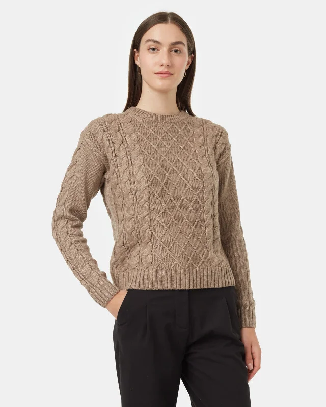 Bell - Sleeve Women's Mohair - Wool Blend SweatersHighline Wool Cable Crew