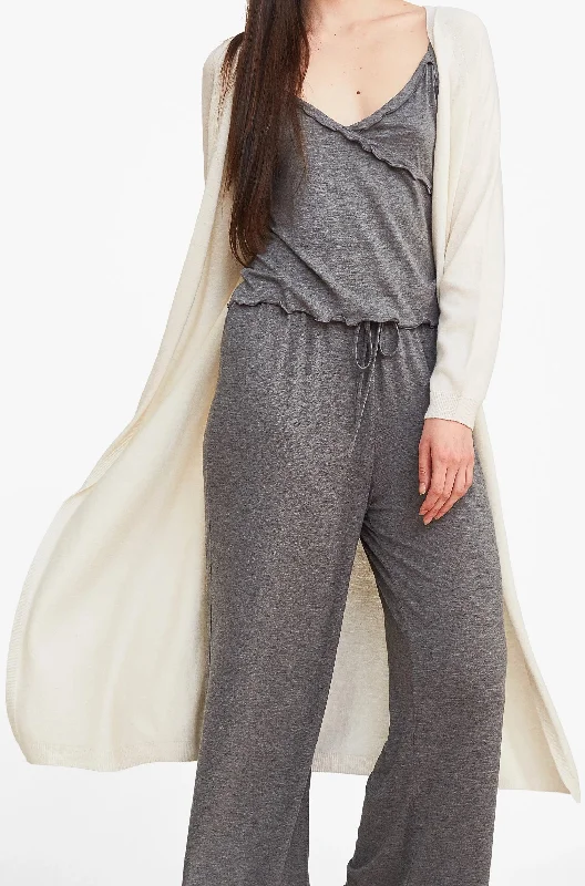 hand knitted women cardigan with artisanal charmIvory 3D Printed Cashmere Long Cardigan hand knitted women cardigan with artisanal charmIvory 3D Printed Cashmere Long Cardigan