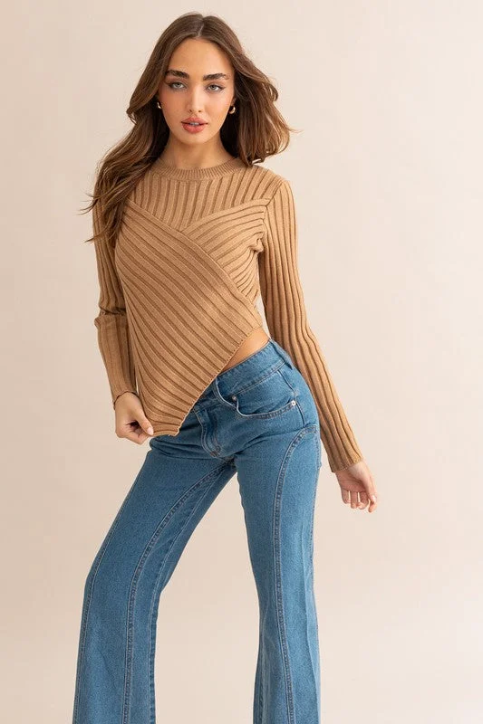 Open - Front Women's Cardigan - Style Mohair SweatersJodi Sweater-Tan