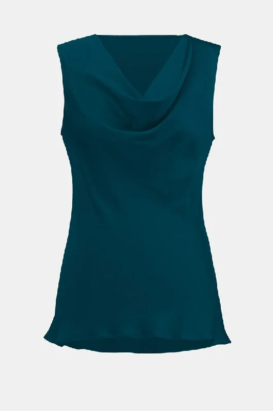 Plus Size Women's Oversized Chunky Knit SweatersJoseph Ribkoff Pacific Blue Satin Straight Sleeveless Top Plus Size Women's Oversized Chunky Knit SweatersJoseph Ribkoff Pacific Blue Satin Straight Sleeveless Top