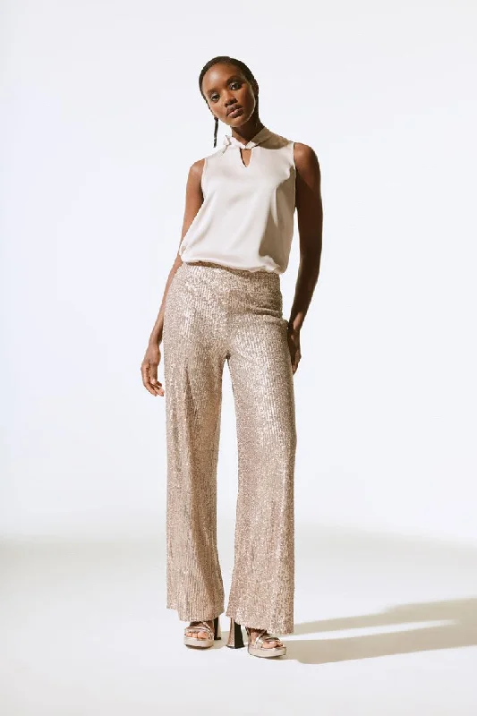 Split - Hem Women's Linen Blend Sweaters for SpringJoseph Ribkoff Sand Satin Sleeveless Keyhole Top Split - Hem Women's Linen Blend Sweaters for SpringJoseph Ribkoff Sand Satin Sleeveless Keyhole Top