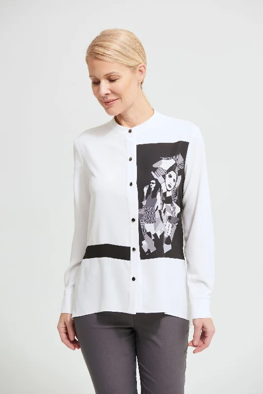 Sleeveless Women's Silk - Trimmed Sweaters for SummerJoseph Ribkoff Printed Georgette Blouse Sleeveless Women's Silk - Trimmed Sweaters for SummerJoseph Ribkoff Printed Georgette Blouse