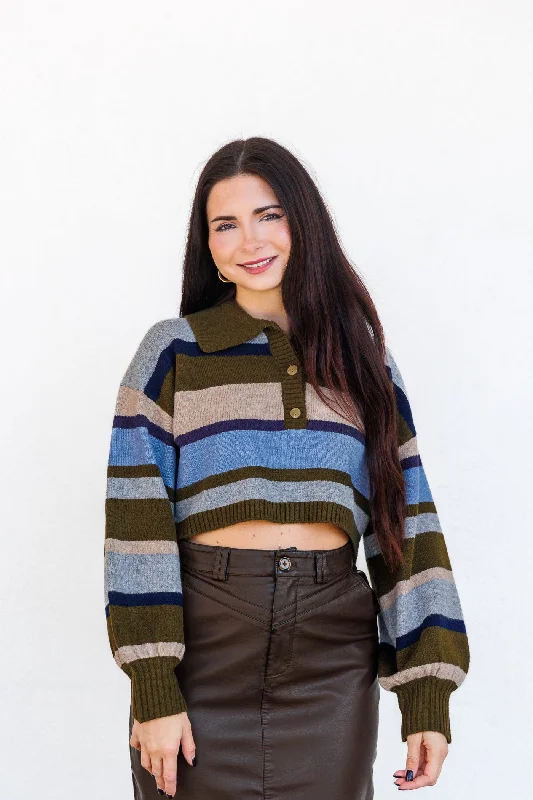 Tie - Front Women's Lambswool Sweaters in Pastel HuesAUBREY CROPPED SWEATER