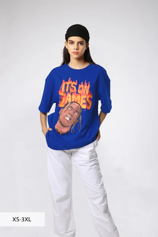 Sequined Women T Shirt for a Sparkly Night OutLa Flame Oversized T-shirt