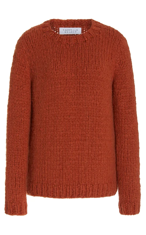 V - Neck Women's Ribbed Wool Sweaters for FallLawrence Knit Sweater in Copper Welfat Cashmere V - Neck Women's Ribbed Wool Sweaters for FallLawrence Knit Sweater in Copper Welfat Cashmere
