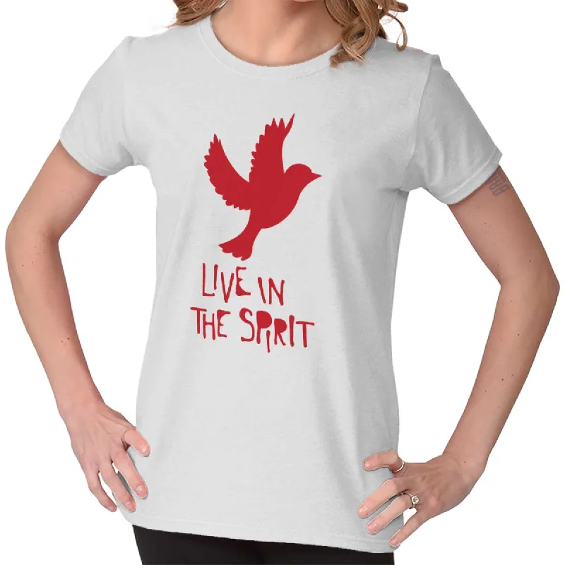 Floral Print Women T Shirt for a Feminine TouchLive In Spirit Ladies T Shirt