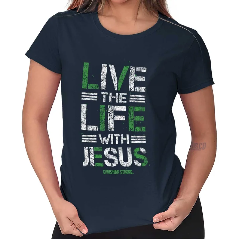 Striped Women T Shirt in a Classic PatternLive The Life Ladies T Shirt