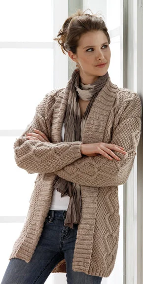boyfriend style women cardigan for a relaxed fitLong Textured Cardigan