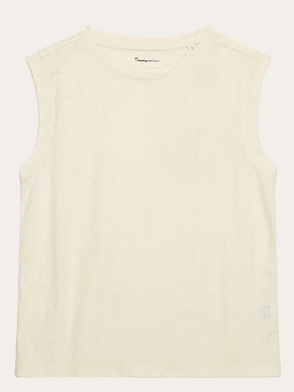 Muscle Women T Shirt for a Sporty and Casual LookLoose fit jersey tank top - GOTS/Vegan - Egret Muscle Women T Shirt for a Sporty and Casual LookLoose fit jersey tank top - GOTS/Vegan - Egret