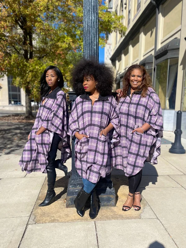 Plus Size Women's Belted Cable Knit SweatersLumber Cape