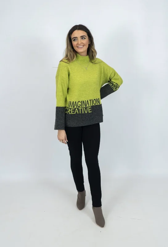 Cropped Women's Angora Blend Sweaters for a Trendy LookMd'M Green Sweater