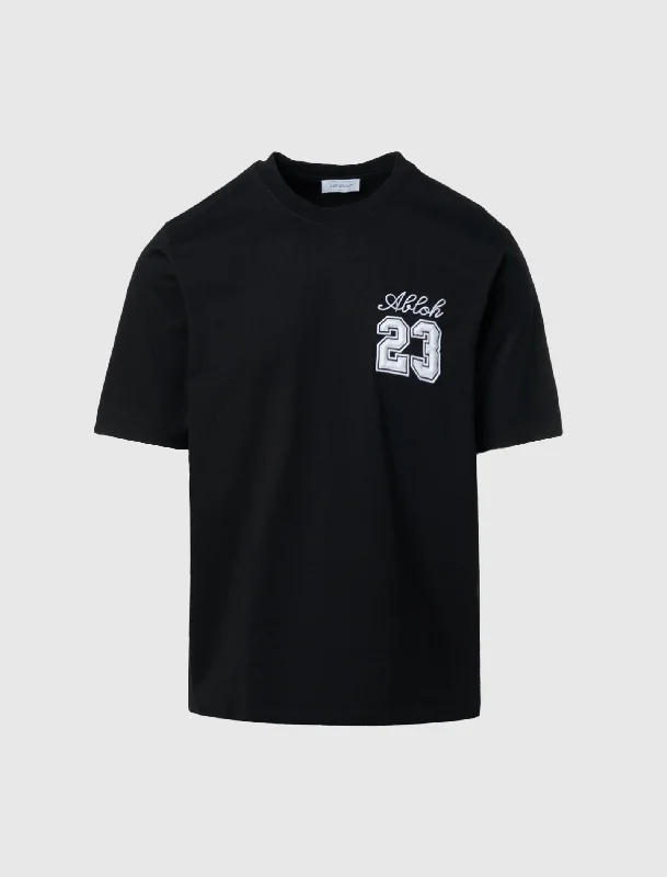 Embroidered Women T Shirt with Intricate Details23 LOGO SLIM SHORT SLEEVE TEE