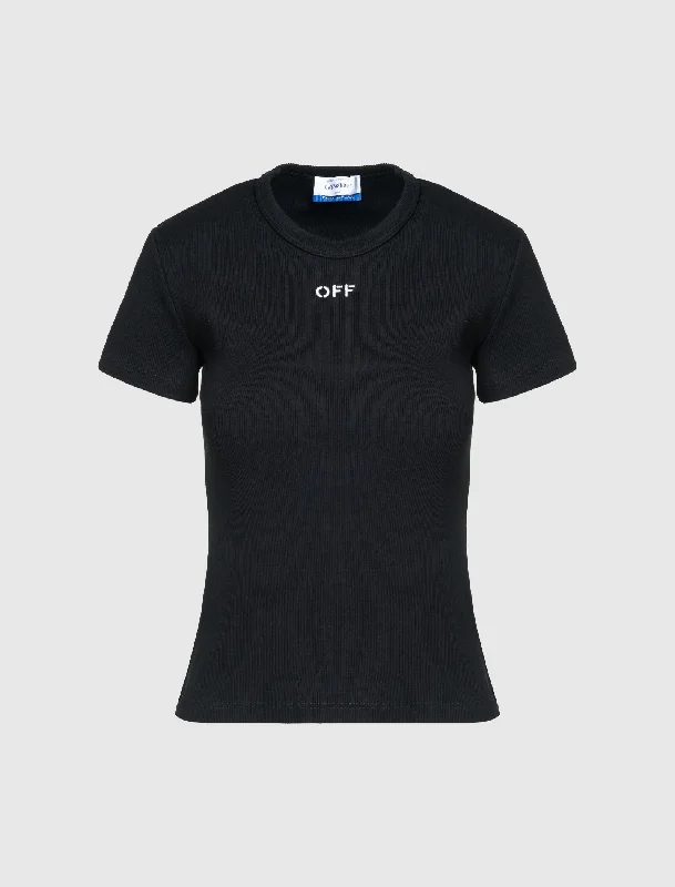 Puff Sleeve Women T Shirt for a Fashion - Forward LookWOMEN'S OFF STAMP RIB TEE