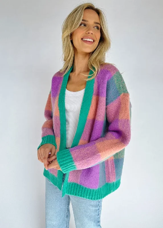 floral print women cardigan for a feminine touchPerfectly Gingham Cardigan - Jade Multi floral print women cardigan for a feminine touchPerfectly Gingham Cardigan - Jade Multi
