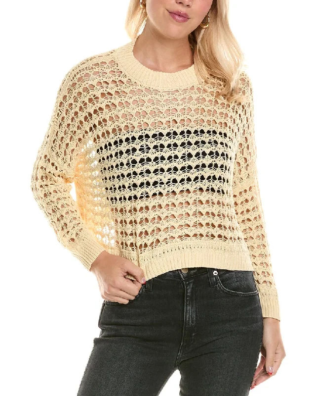 Tie - Front Women's Lambswool Sweaters in Pastel HuesPLANET Mini Crochet Sweater