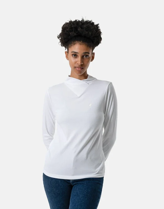 Plus Size Women T Shirt for a Comfortable and Flattering FitPolo Ava LS Second Skin Ecru Top Plus Size Women T Shirt for a Comfortable and Flattering FitPolo Ava LS Second Skin Ecru Top