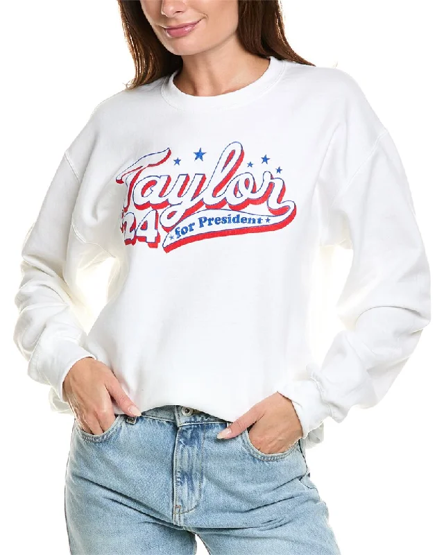 Plus Size Women's Side - Slit Sweaters in Bold SolidsPrince Peter Election Taylor Script Pullover Plus Size Women's Side - Slit Sweaters in Bold SolidsPrince Peter Election Taylor Script Pullover
