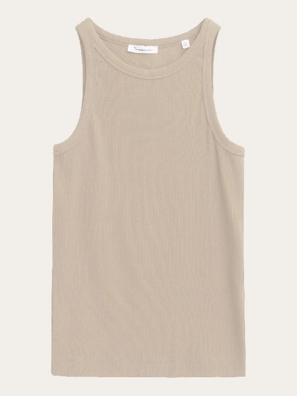 Sheer Women T Shirt for a Stylish and Alluring LookRacer rib top - Light feather gray Sheer Women T Shirt for a Stylish and Alluring LookRacer rib top - Light feather gray