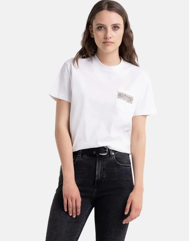Sheer Women T Shirt for a Stylish and Alluring LookReplay Diamond Pocket T-Shirt
