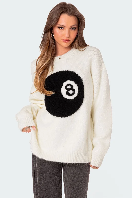 Mock Neck Women's Alpaca Wool Sweaters in Earth TonesMagic 8 Oversized Chunky Knit Sweater