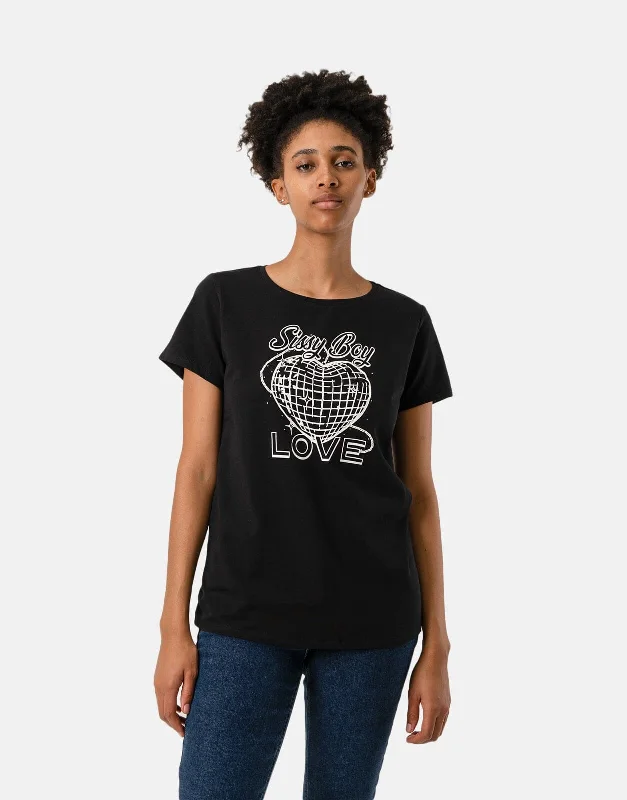 V - Neck Women T Shirt to Enhance the NecklineSissy Boy Multi-Technique Print T-Shirt Black V - Neck Women T Shirt to Enhance the NecklineSissy Boy Multi-Technique Print T-Shirt Black