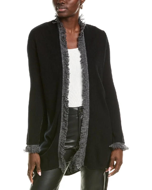 organic cotton women cardigan for an eco - friendly choicesofiacashmere Open Tonal Fringe Cashmere Cardigan organic cotton women cardigan for an eco - friendly choicesofiacashmere Open Tonal Fringe Cashmere Cardigan