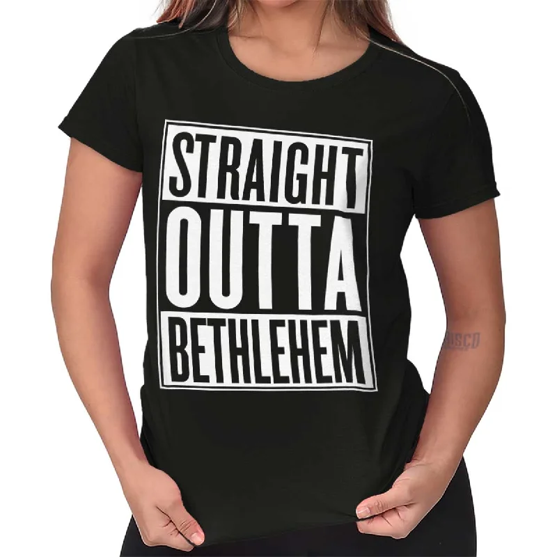 Tie - Dye Women T Shirt with a Bohemian VibeOutta Bethlehem Ladies T Shirt