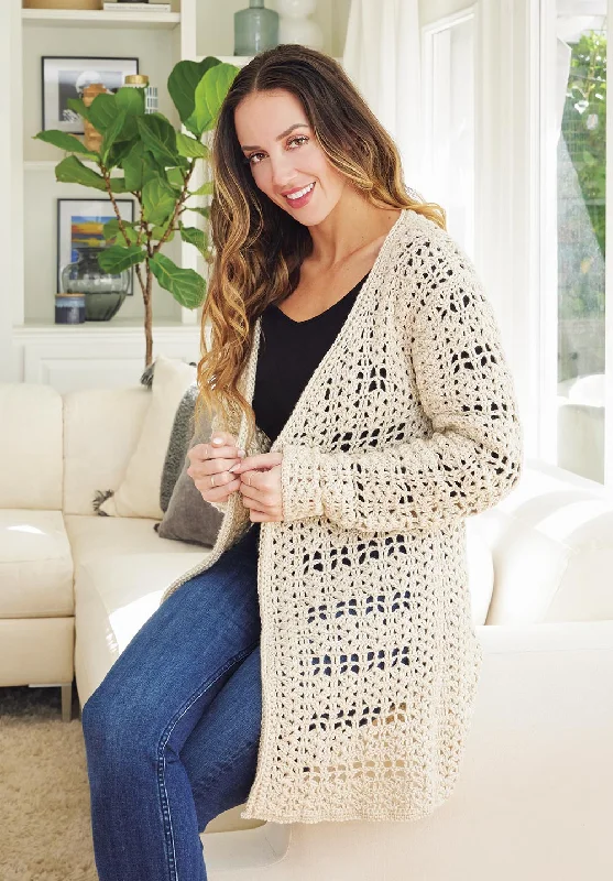 cropped women cardigan to pair with high - waisted jeansStylish Lace Cardigan