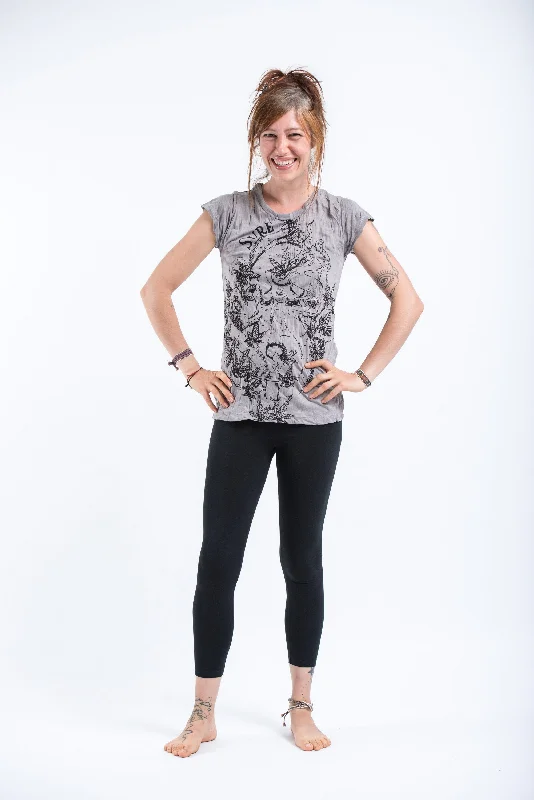 Muscle Women T Shirt for a Sporty and Casual LookWomens Octopus Weed T-Shirt in Gray Muscle Women T Shirt for a Sporty and Casual LookWomens Octopus Weed T-Shirt in Gray