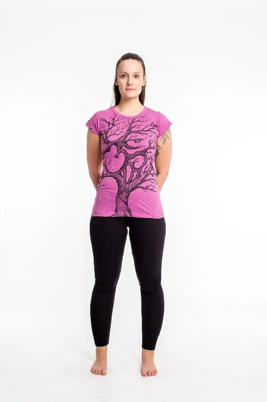 Sheer Women T Shirt for a Stylish and Alluring LookWomens Om Tree T-Shirt in Pink