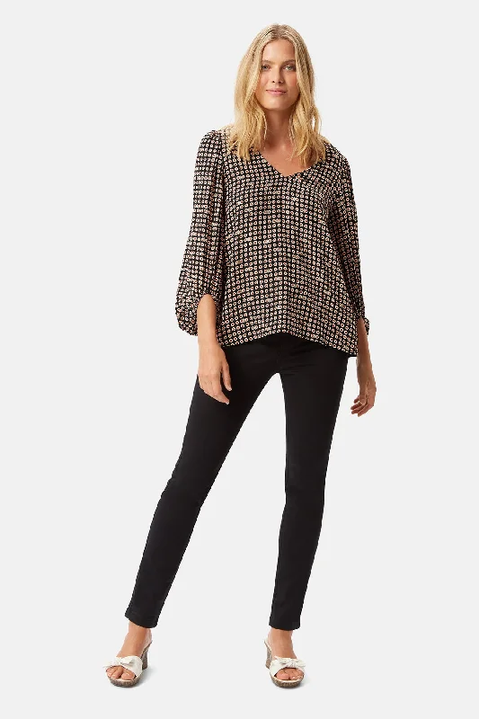 Plus Size Women's Side - Slit Sweaters in Bold SolidsTraffic People Mollie Black Top Plus Size Women's Side - Slit Sweaters in Bold SolidsTraffic People Mollie Black Top