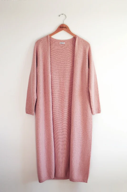 maternity women cardigan for expecting momsWrap-in-Luxury Long Cardigan -Pink