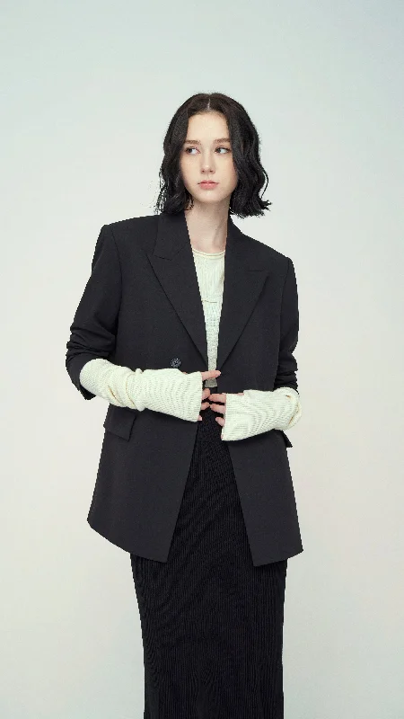 Single - Breasted Women's Tweed Blazers with Gold Buttons for a Classic LookShoulder Padded Blazer Single - Breasted Women's Tweed Blazers with Gold Buttons for a Classic LookShoulder Padded Blazer
