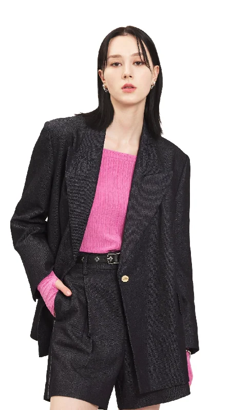 Double - Breasted Women's Polyester Blazers in Bright Colors for a Fun StyleDenim Blazer Double - Breasted Women's Polyester Blazers in Bright Colors for a Fun StyleDenim Blazer