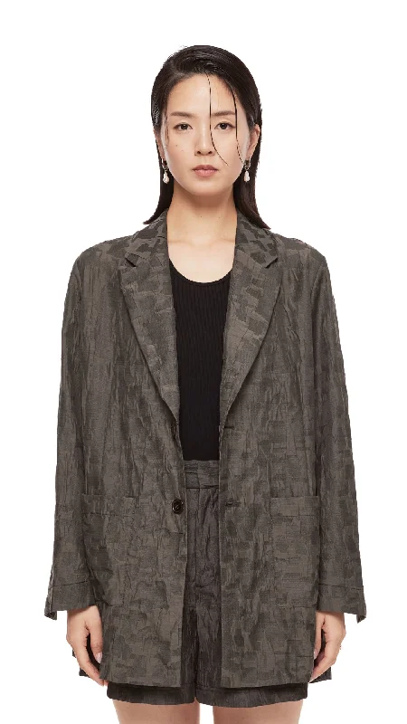 Oversized Women's Checkered Blazers in Black and White for a Trendy StyleRegular Blazer Oversized Women's Checkered Blazers in Black and White for a Trendy StyleRegular Blazer