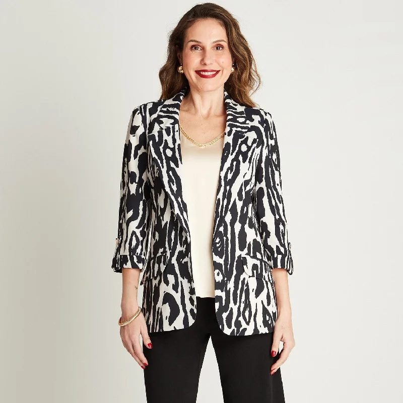 Single - Breasted Women's Corduroy Blazers in Mustard Yellow for an Autumn VibeBlazer Animal Print Negro Manga 3/4 Cuello Solapa Single - Breasted Women's Corduroy Blazers in Mustard Yellow for an Autumn VibeBlazer Animal Print Negro Manga 3/4 Cuello Solapa