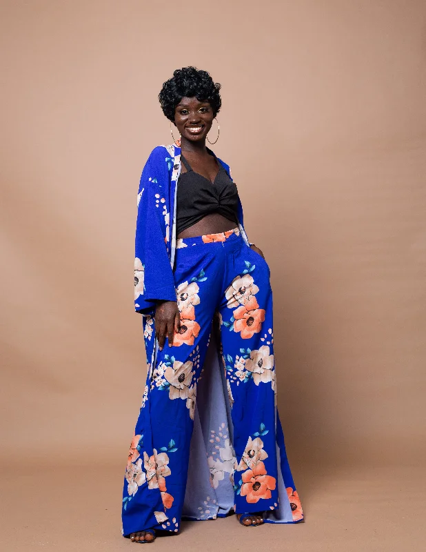 Women's Peplum Blazers in Emerald Green for a Stylish Work AttireAnie Long Kimono Jacket | Blue Floral Print