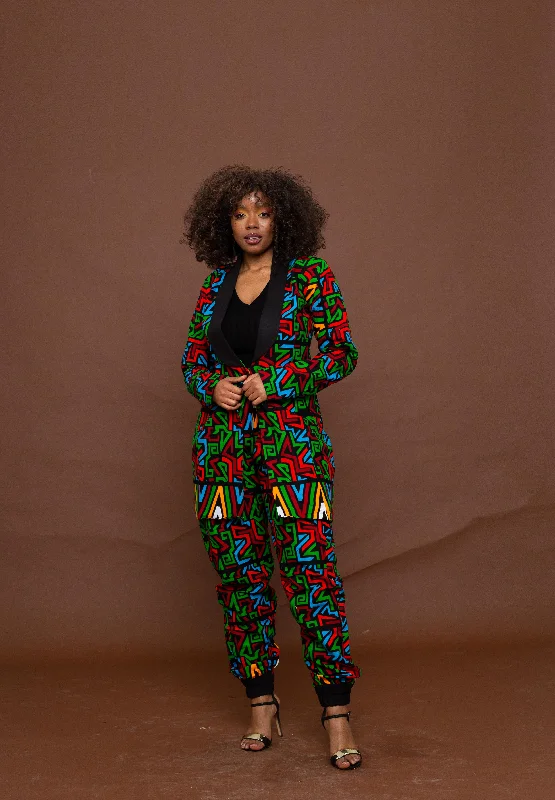 Plus Size Women's Embroidered Blazers in Floral Patterns for a Feminine TouchAnika Ankara Jacket | Green and Red multicoloured African print Plus Size Women's Embroidered Blazers in Floral Patterns for a Feminine TouchAnika Ankara Jacket | Green and Red multicoloured African print