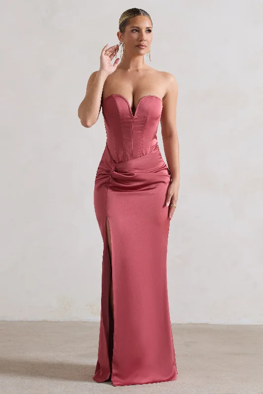 Shift Women Dress with a Simple and Classic Design for Everyday WearArdelle | Rose Pink Satin Corseted Wrap Maxi Dress Shift Women Dress with a Simple and Classic Design for Everyday WearArdelle | Rose Pink Satin Corseted Wrap Maxi Dress