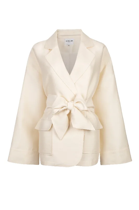 Women's Longline Linen Blazers in Pastel Colors for Summer Events'Paloma' Wool and Silk Blend Jacket Women's Longline Linen Blazers in Pastel Colors for Summer Events'Paloma' Wool and Silk Blend Jacket