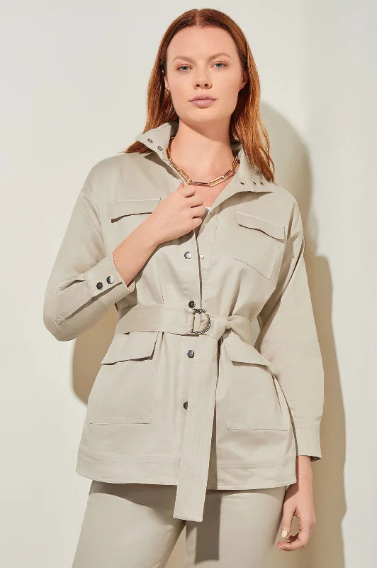 Oversized Women's Printed Blazers in Animal Patterns for a Statement PieceBelted Safari Jacket - Cotton Tencel Oversized Women's Printed Blazers in Animal Patterns for a Statement PieceBelted Safari Jacket - Cotton Tencel