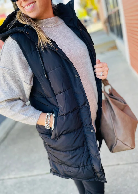 Plus Size Women's Ruffled Blazers in Pink for a Girly and Fashionable LookBlack - Long Puffer Vest Plus Size Women's Ruffled Blazers in Pink for a Girly and Fashionable LookBlack - Long Puffer Vest